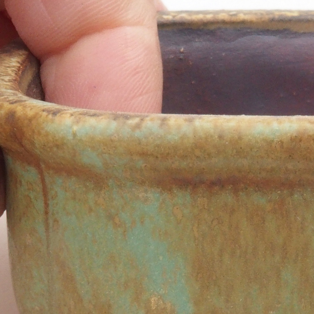 Bonsaischale aus Keramik 7,5 x 7,5 x 3,5 cm, Farbe Grün