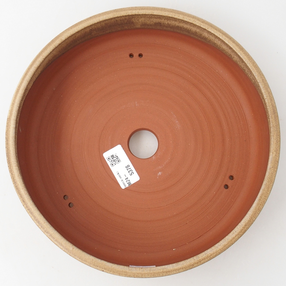 Keramik-Bonsaischale 24,5 x 24,5 x 6,5 cm, Farbe beige