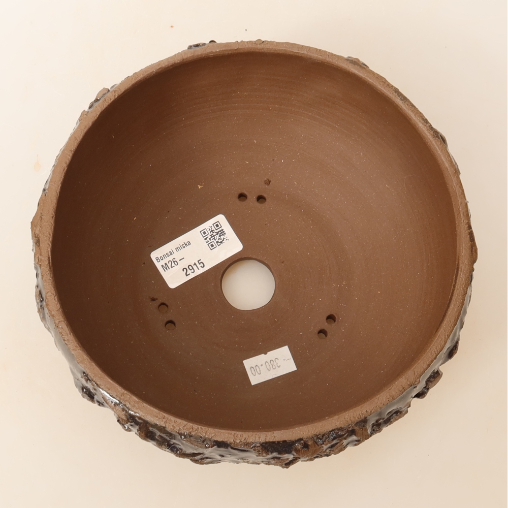 Keramik-Bonsai-Schale, 17 x 17 x 8 cm, Farbe: braun