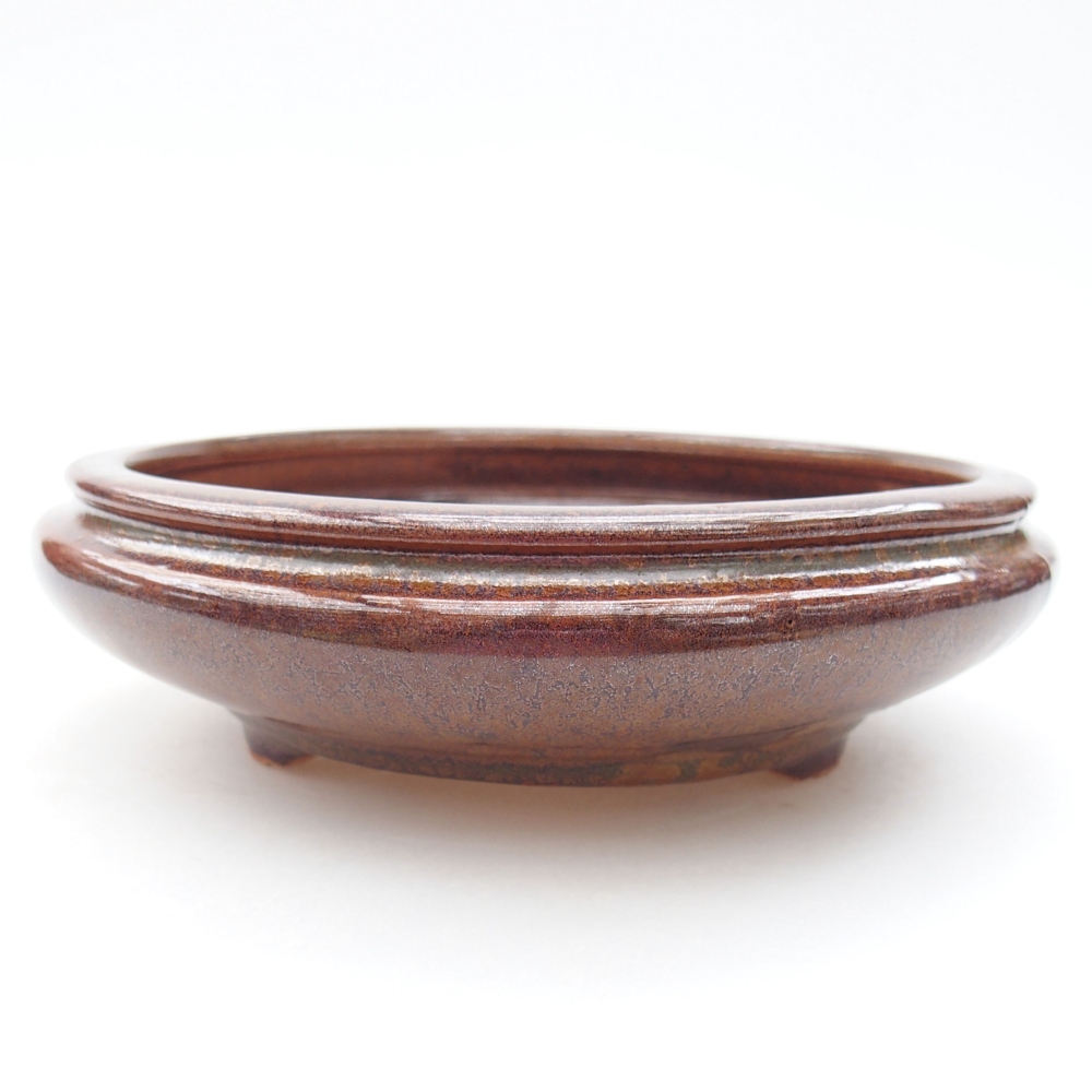 Keramik-Bonsaischale 15 x 15 x 4,5 cm, Farbe braun