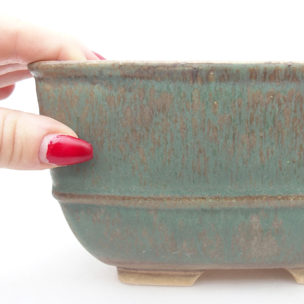 Bonsaischale aus Keramik 16 x 16 x 9,5 cm, grün