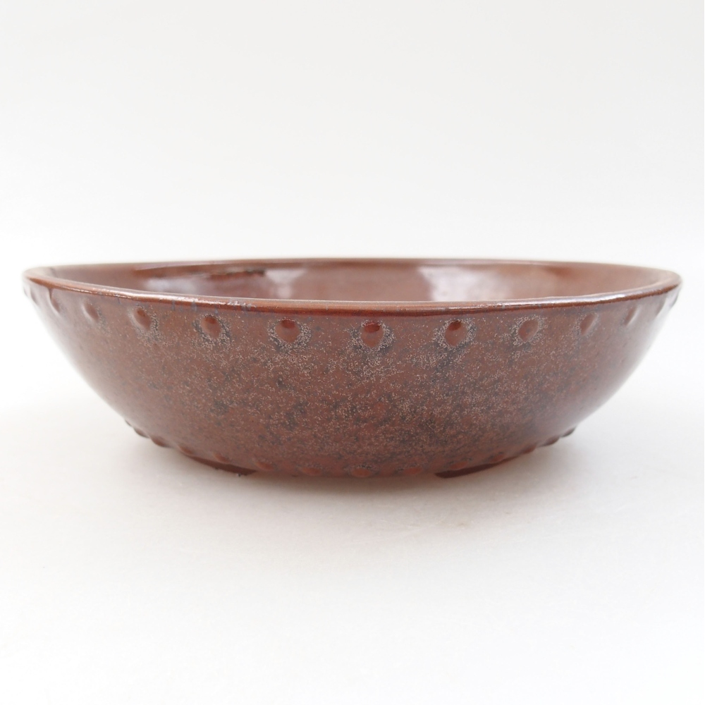 Keramik-Bonsaischale 17,5 x 17,5 x 5 cm, Farbe braun