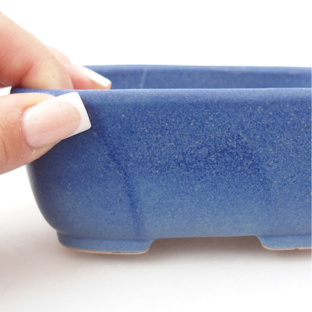 Bonsaischale aus Keramik 12,5 x 9,5 x 5 cm, Farbe blau