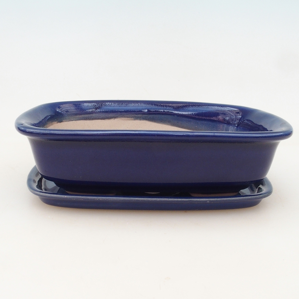 Bonsai-Schale + Untertasse H02 – Blau
