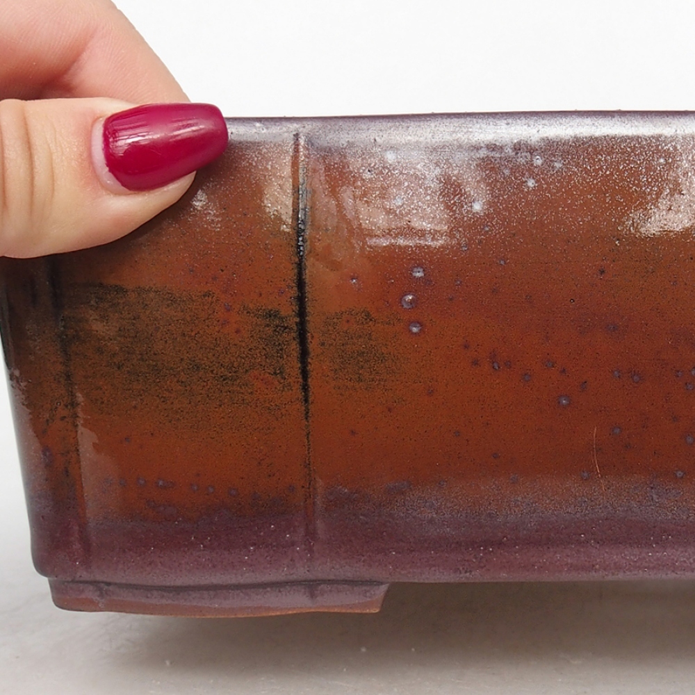 Keramik-Bonsaischale 20,5 x 17 x 7 cm, braun Farbe