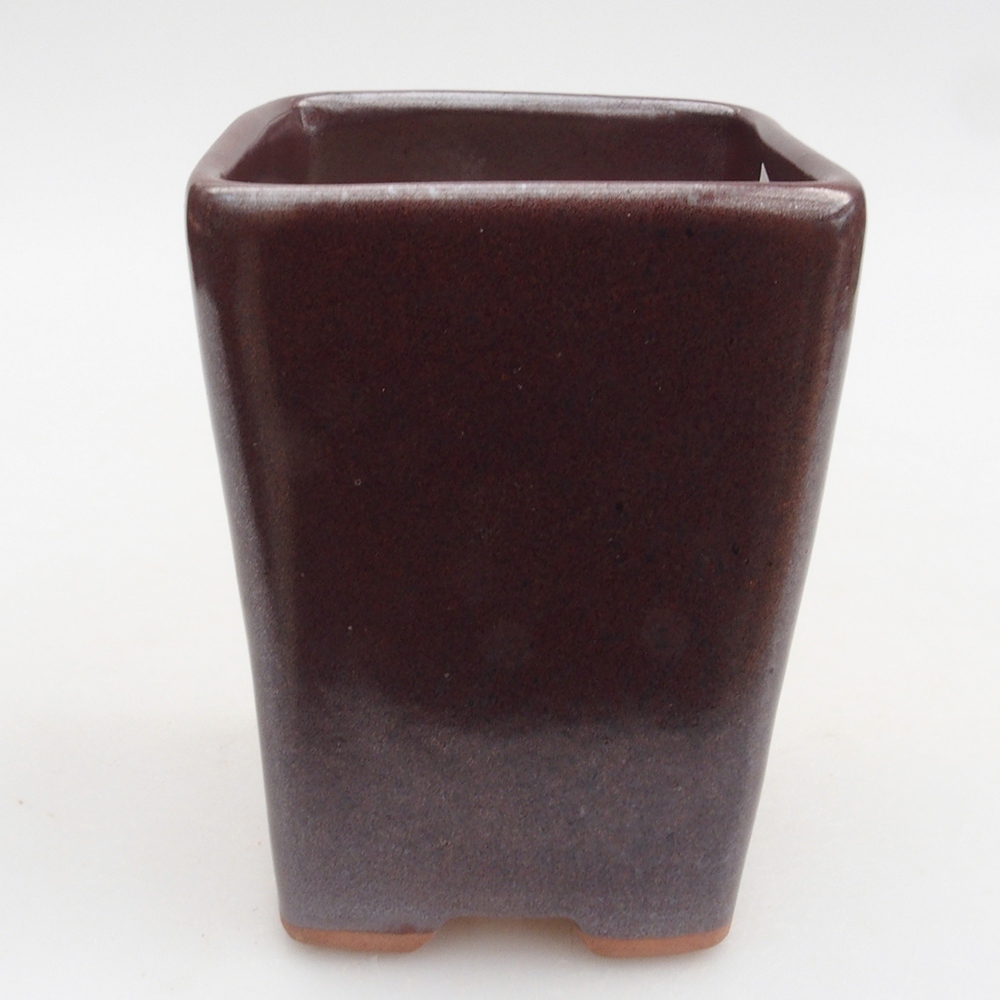 Keramik-Bonsaischale 8 x 8 x 10 cm, Farbe braun