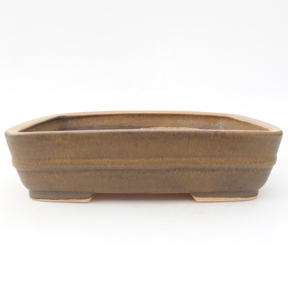 Keramik-Bonsaischale 18 x 15 x 5 cm, Farbe braun