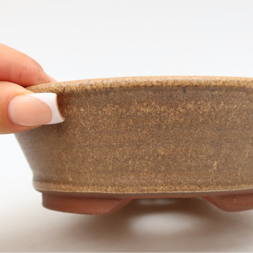 Bonsaischale aus Keramik 15,5 x 15,5 x 5 cm, braun