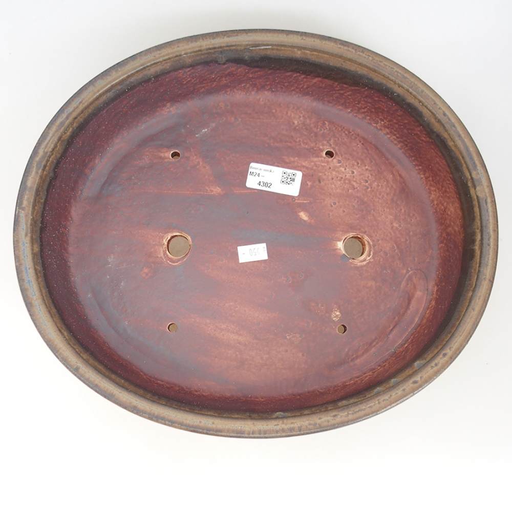 Keramik-Bonsaischale 32,5 x 28,5 x 7 cm, Farbe braun