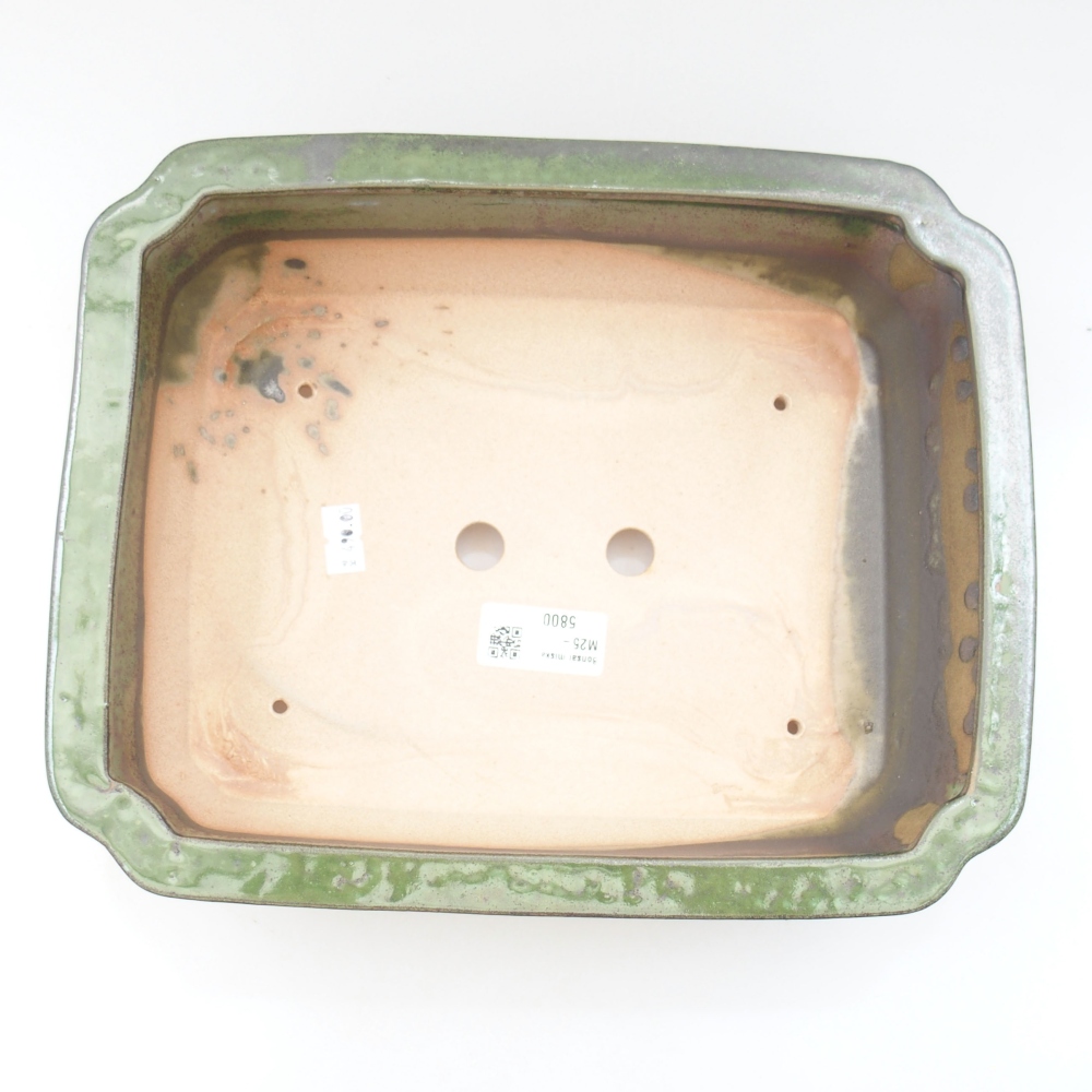 Keramik-Bonsaischale 27,5 x 21,5 x 7 cm, Farbe Grün