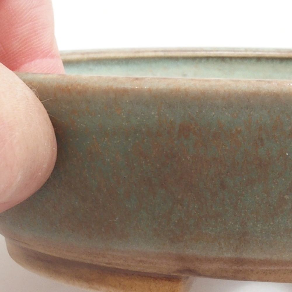 Bonsaischale aus Keramik 15 x 13,5 x 3,5 cm, Farbe Grün
