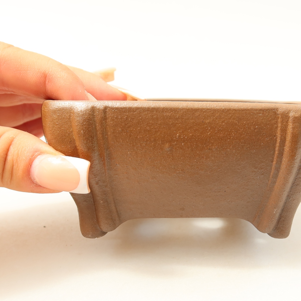 Bonsaischale aus Keramik 10,5 x 10,5 x 4,5 cm, braun
