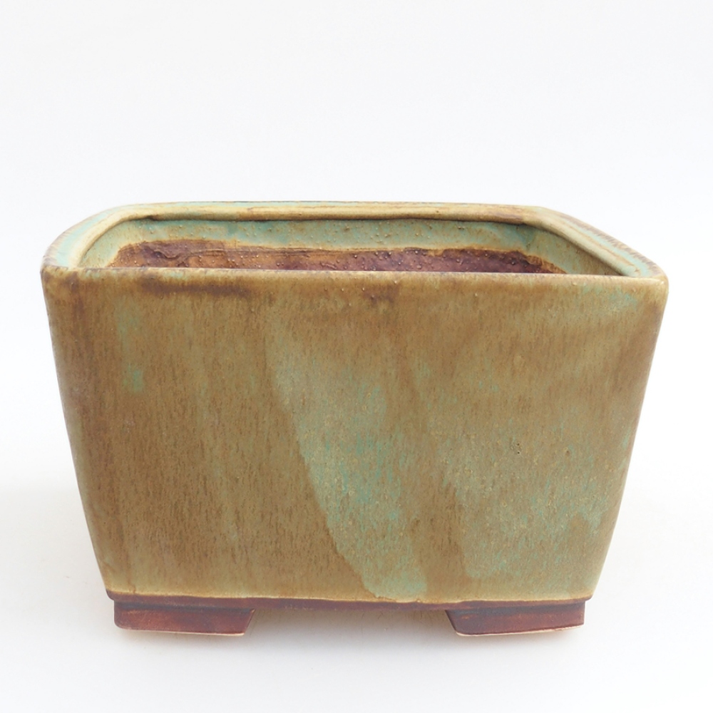 Bonsaischale aus Keramik 15 x 15 x 9,5 cm,  Farbe Grün