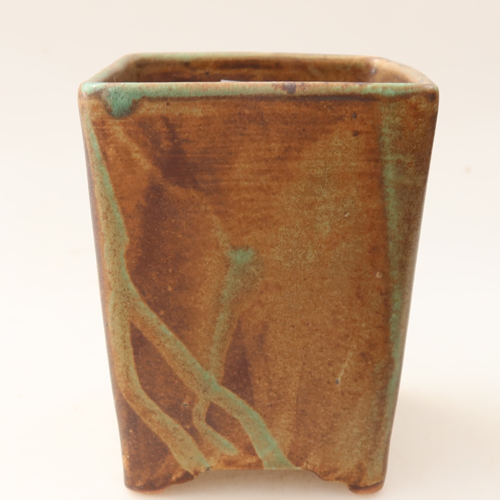Keramik-Bonsai-Schale 9 x 9 x 11,5 cm, Farbe: braun