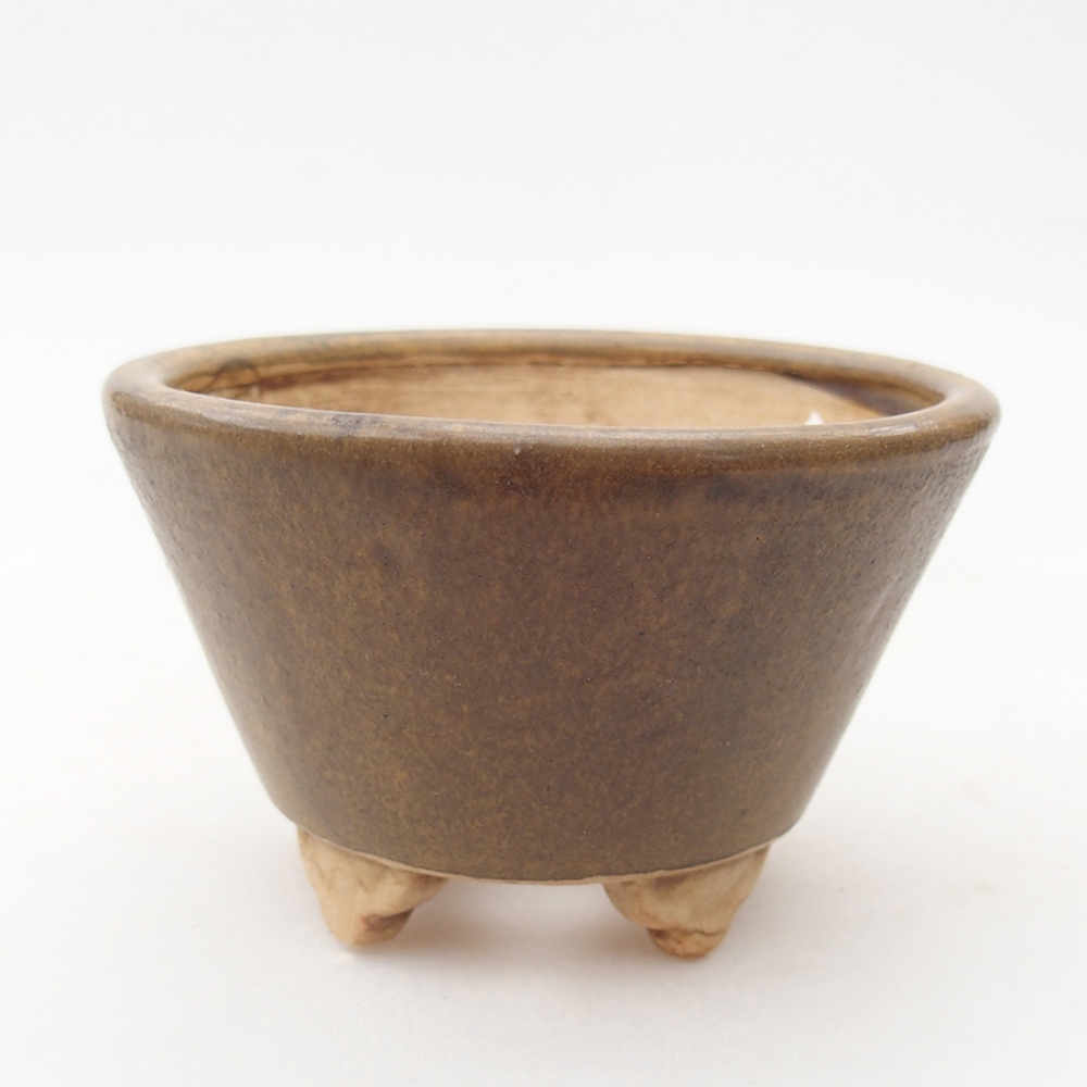 Bonsaischale aus Keramik 8 x 8 x 5,5 cm, Farbe braun