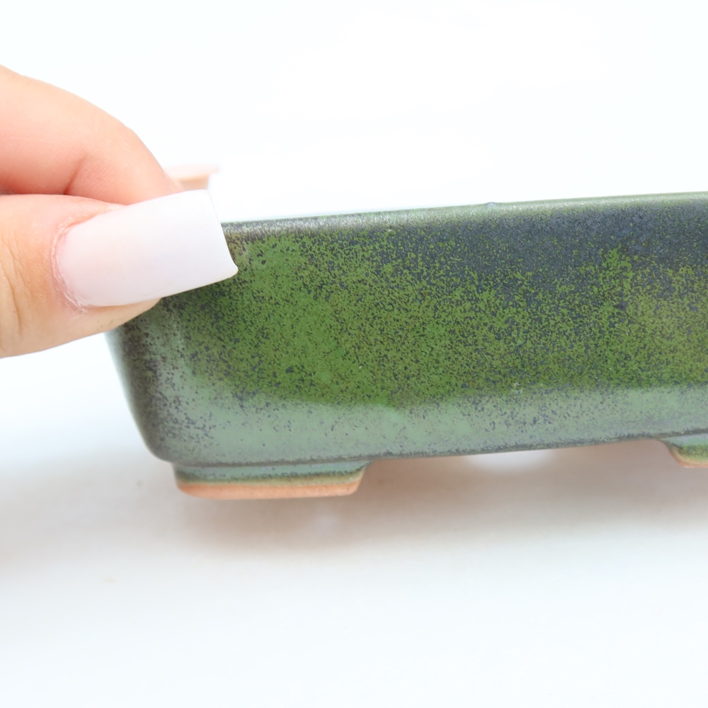 Keramik-Bonsai-Schale 12,5 x 9,5 x 4 cm, Farbe: grün