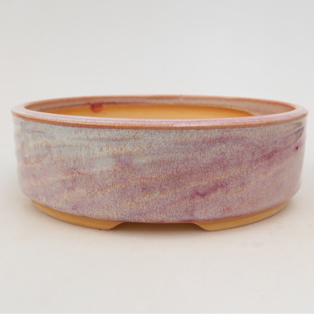 Keramik-Bonsai-Schale 21,5 x 21,5 x 6,5 cm, Farbe: Rosa