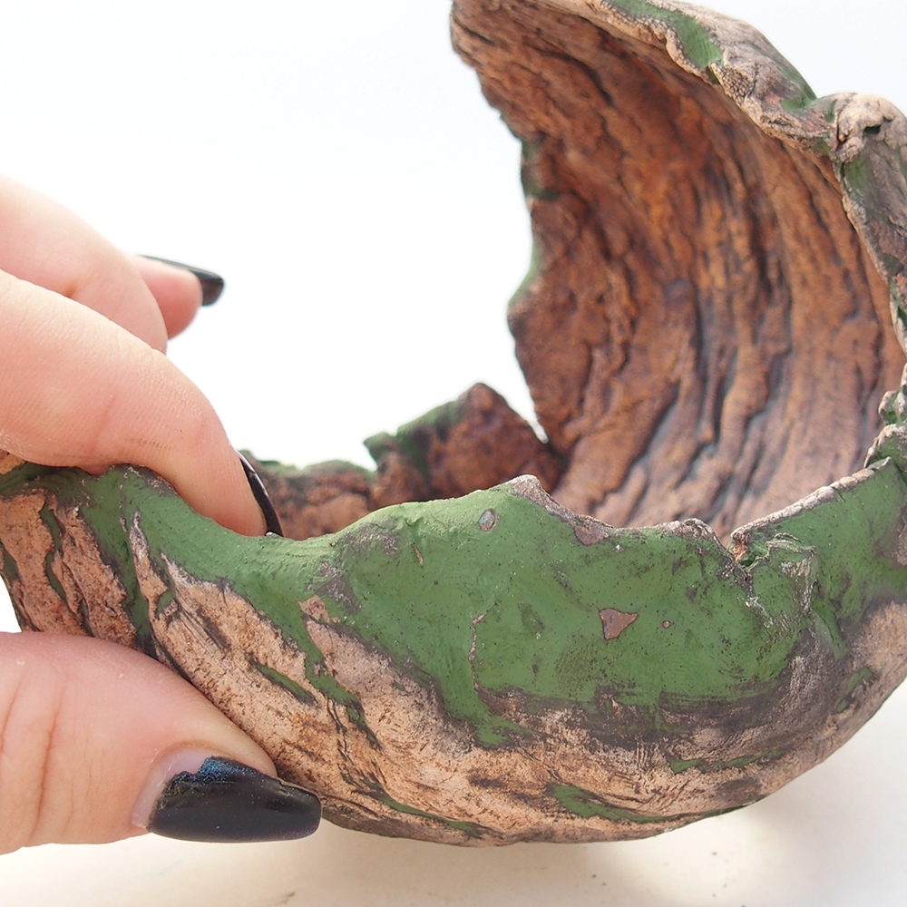 Keramikschale 11 x 10 x 10 cm , Farbe grün