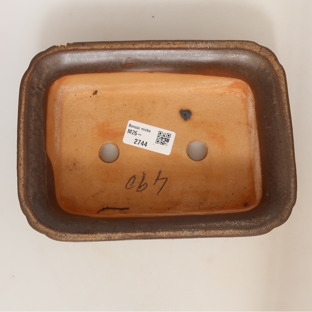 Keramikschale  20 x 15,5 x 5,5 cm, Farbe: braun