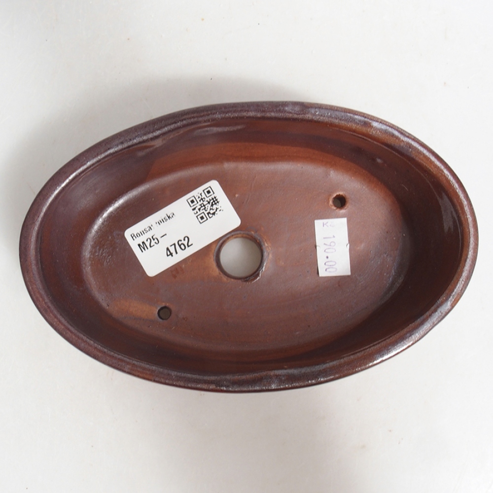Keramik-Bonsaischale 15 x 9,5 x 4 cm, Farbe braun