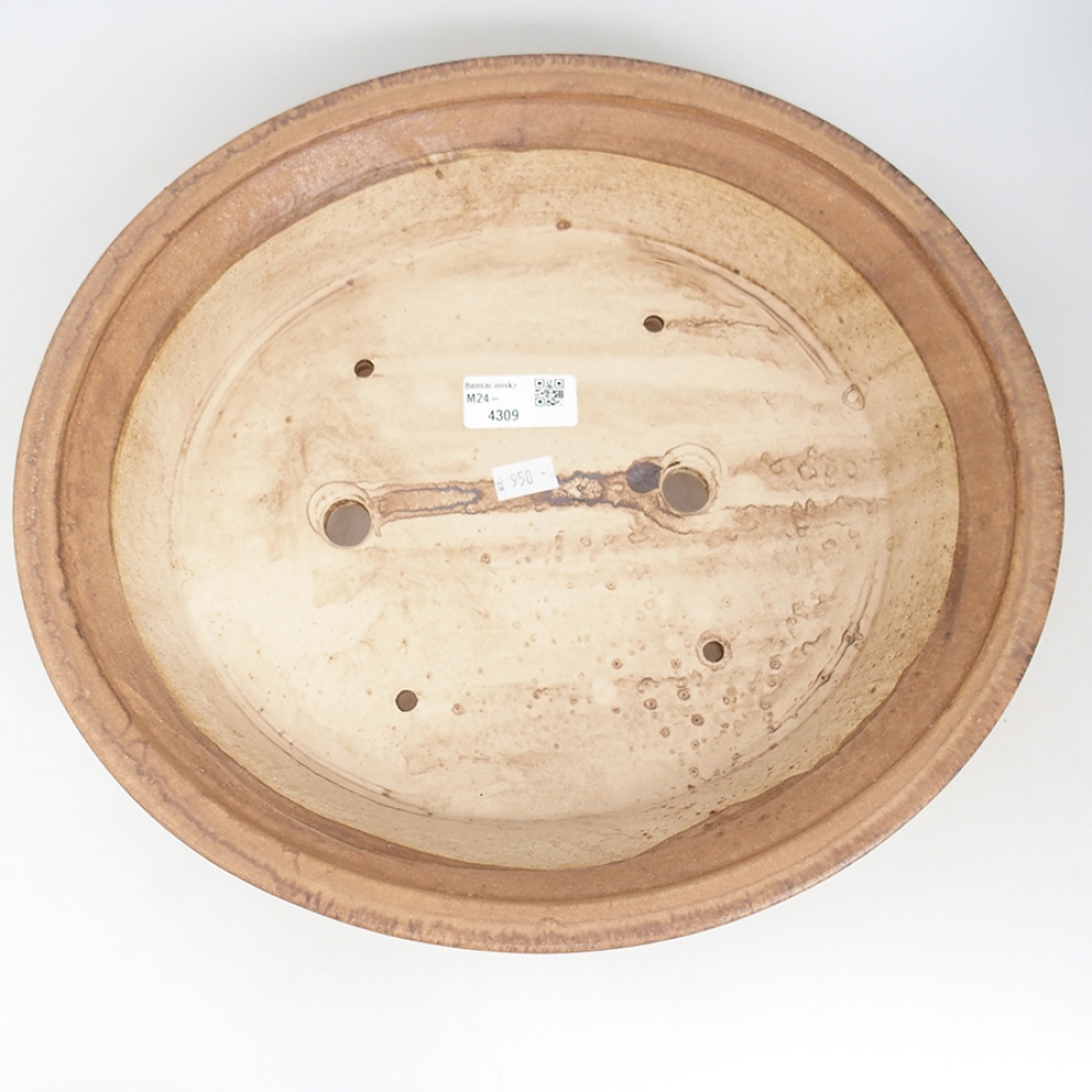 Keramik-Bonsaischale 32 x 29 x 7,5 cm, Farbe braun