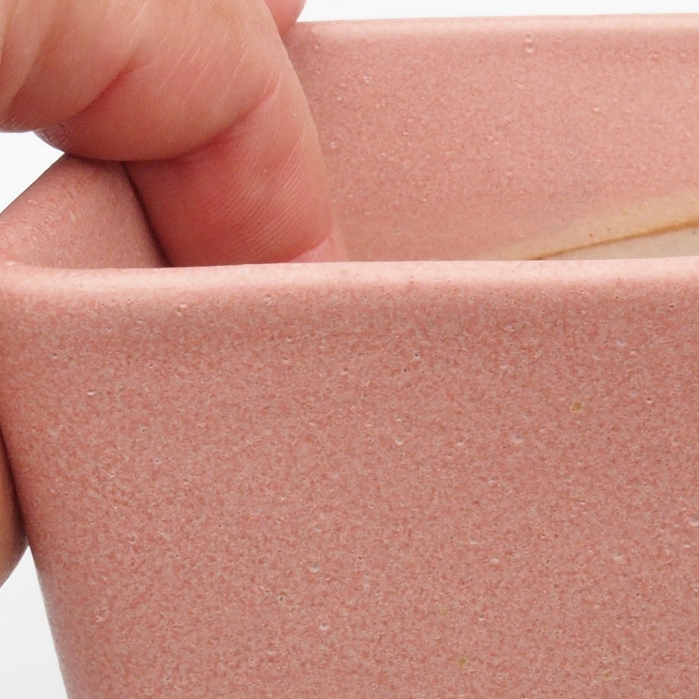 Keramik-Bonsaischale 10,5 x 10,5 x 10,5 cm, Farbe Rosa