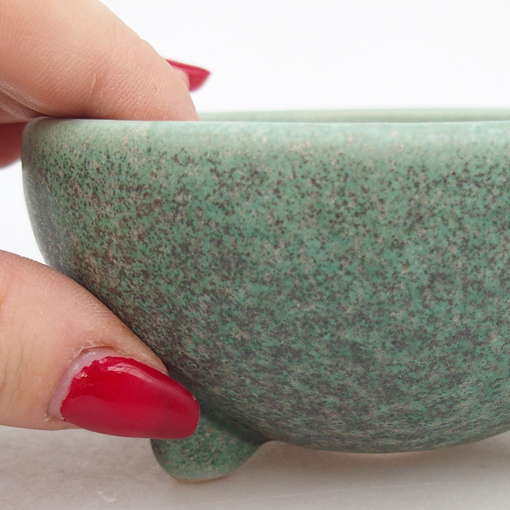 Bonsaischale aus Keramik 9,5 x 9,5 x 5 cm, grün