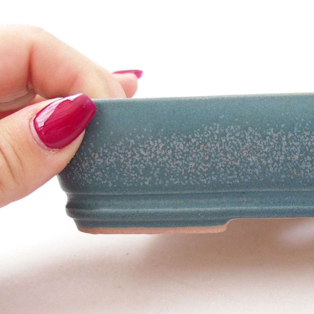 Keramik-Bonsaischale 18 x 13,5 x 4 cm, Farbe blau