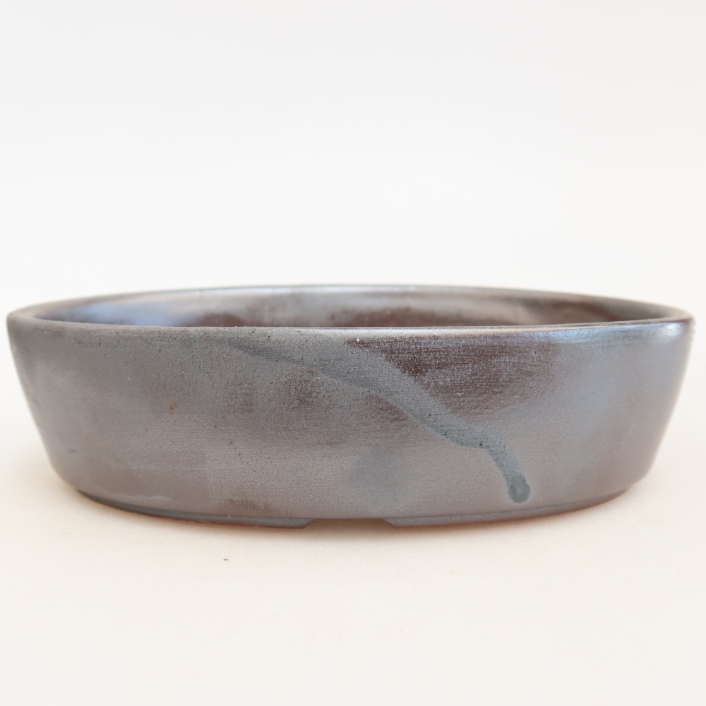 Bonsaischale aus Keramik 16,5 x 11,5 x 4,5 cm, metallfarben