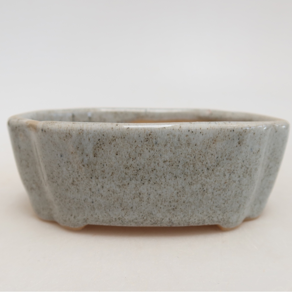 Keramik-Bonsai-Schale, 10,5 × 8 × 4 cm, Farbe: Grau