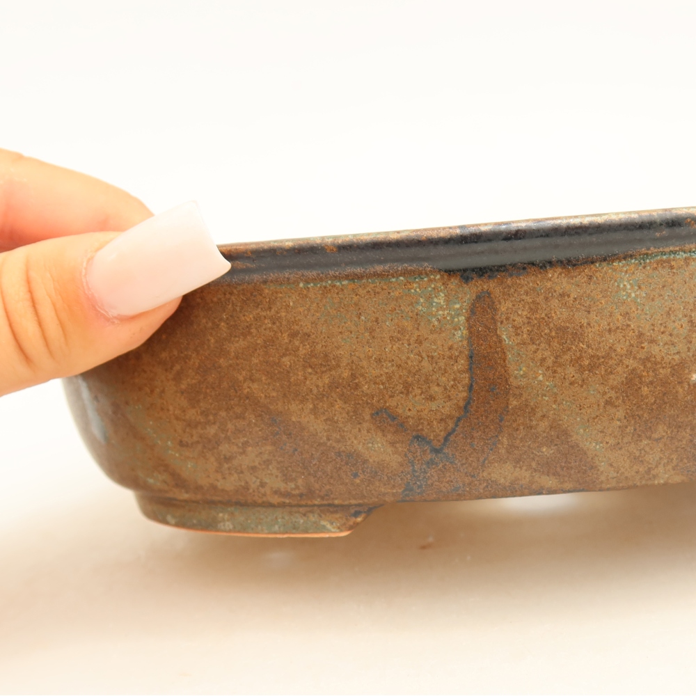 Keramik-Bonsai-Schale 19 x 14,5 x 5 cm, Farbe: braun