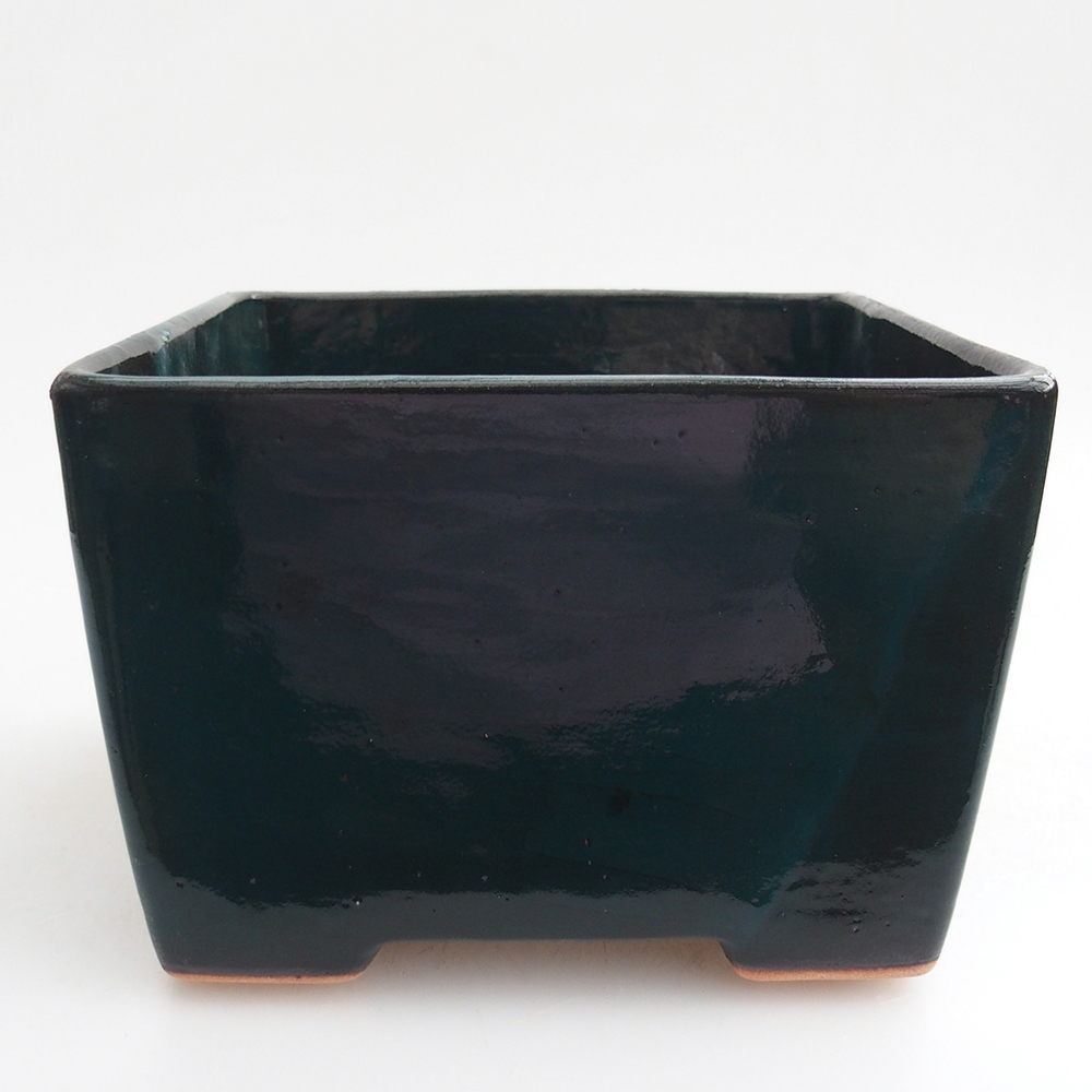Bonsaischale aus Keramik 15 x 15 x 10,5 cm, grün