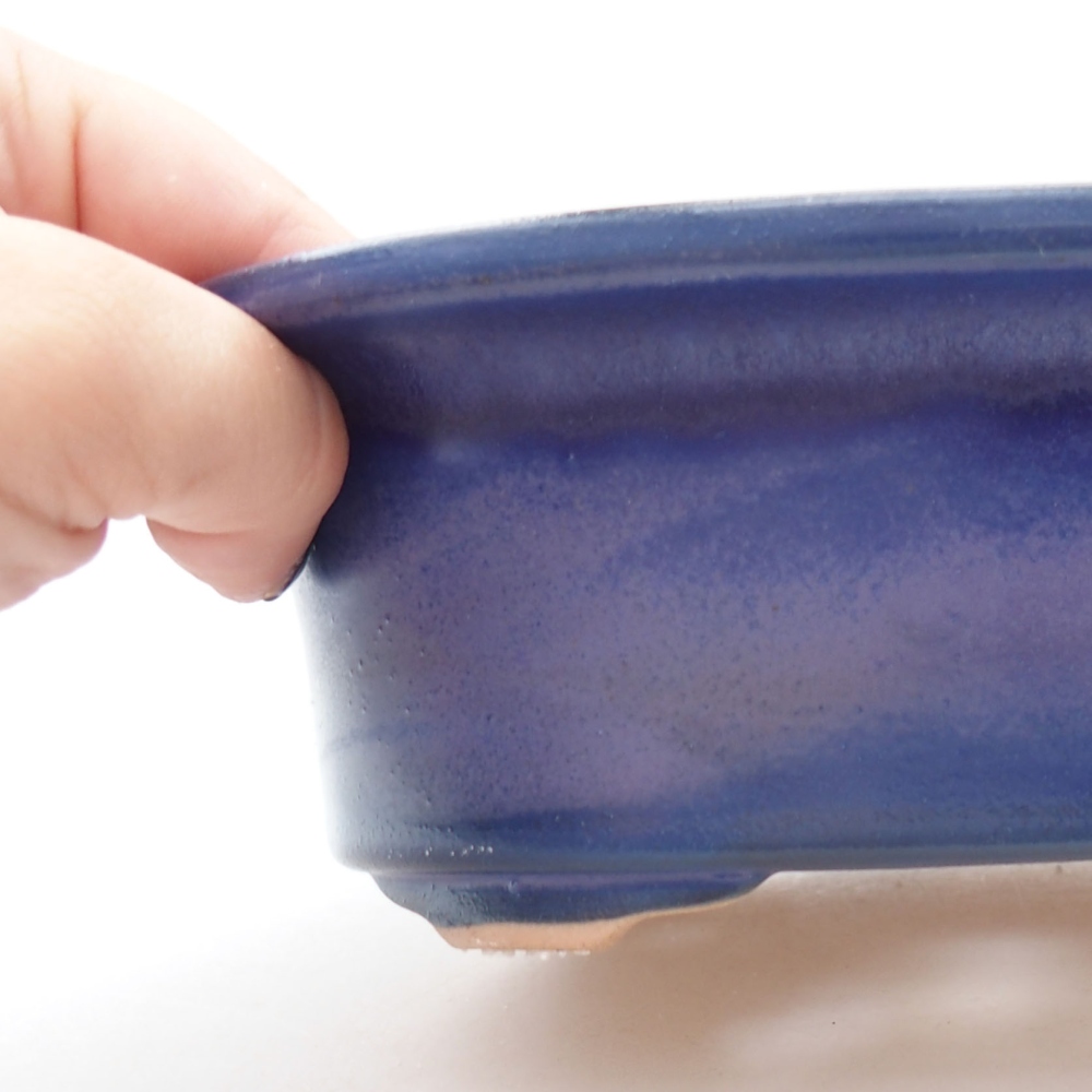 Keramik-Bonsaischale 19,5 x 16 x 6,5 cm, Farbe blau
