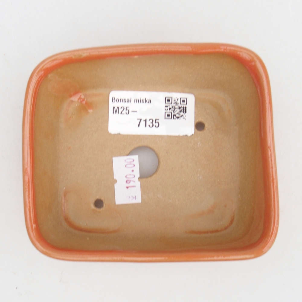 Bonsaischale aus Keramik 10,5 x 8,5 x 4 cm, orange