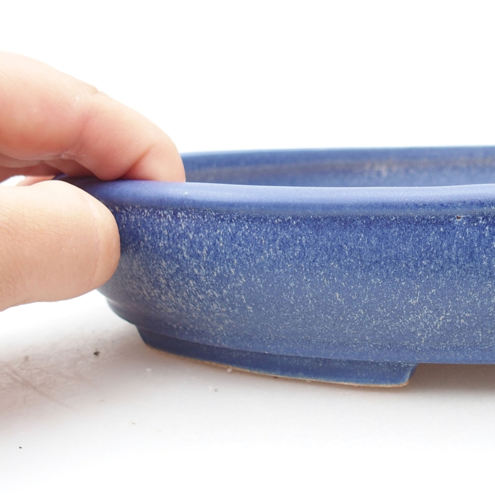 Keramik-Bonsaischale 25 x 20 x 4 cm, Farbe blau