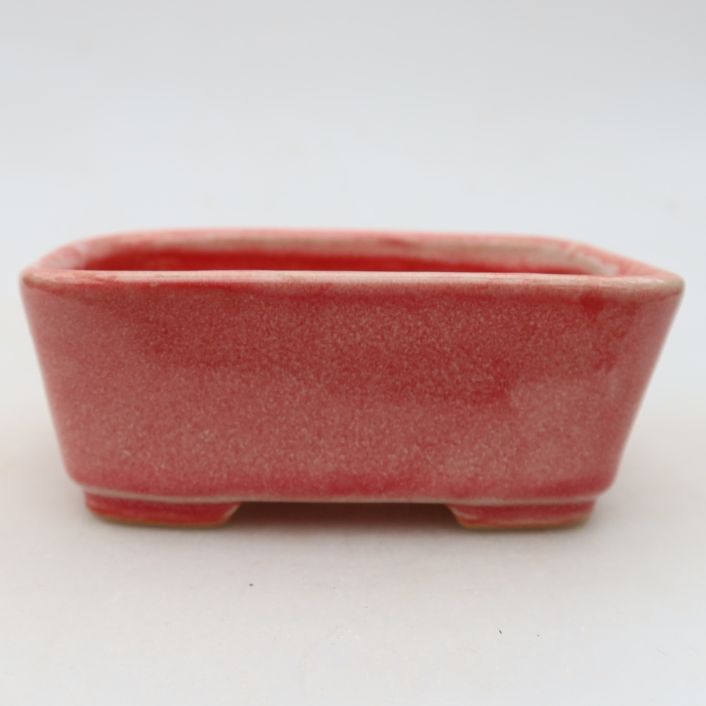 Keramik-Bonsai-Schale, 10,5 x 8,5 x 4 cm, Farbe: rot