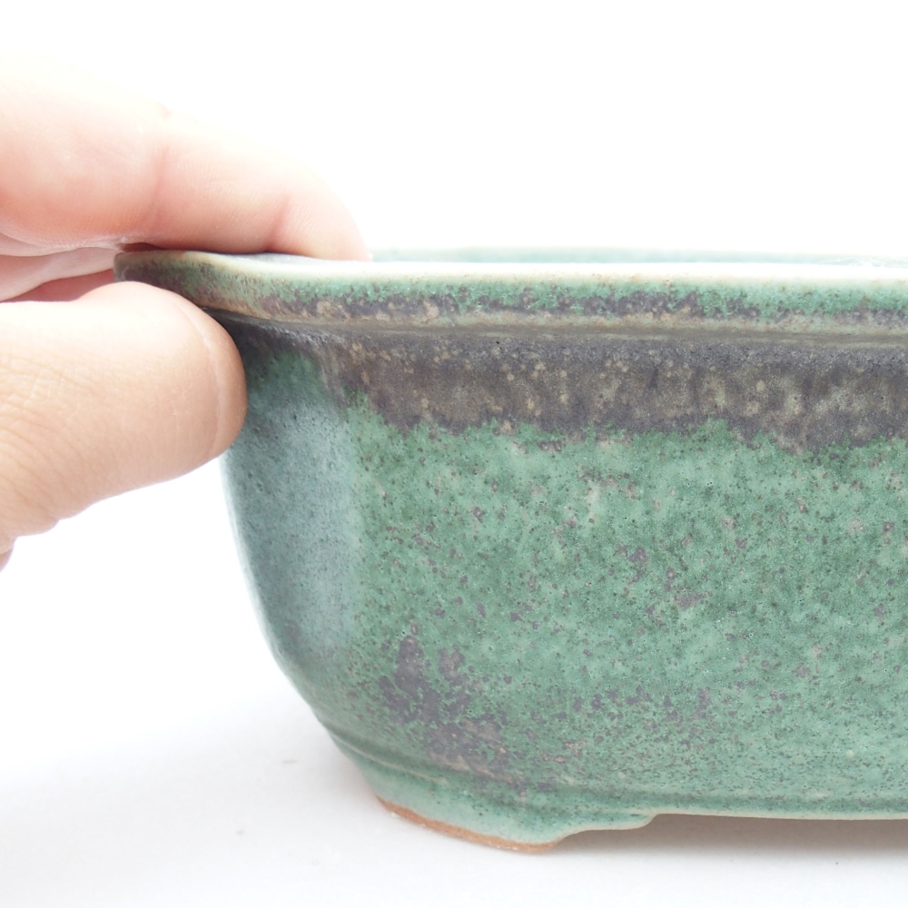 Keramik-Bonsaischale 22,5 x 17,5 x 7,5 cm, Farbe Grün