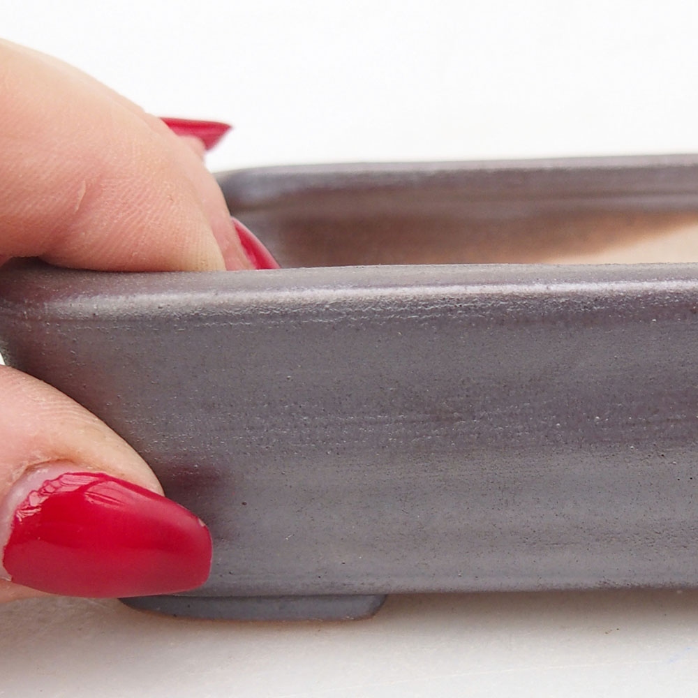 Bonsaischale aus Keramik 11,5 x 8,5 x 3 cm, metallfarben