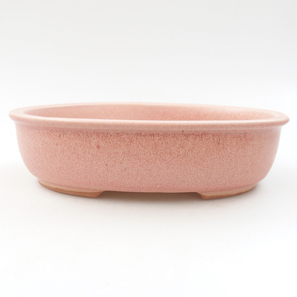 Keramik-Bonsaischale 19 x 14,5 x 4,5 cm, Farbe rosa