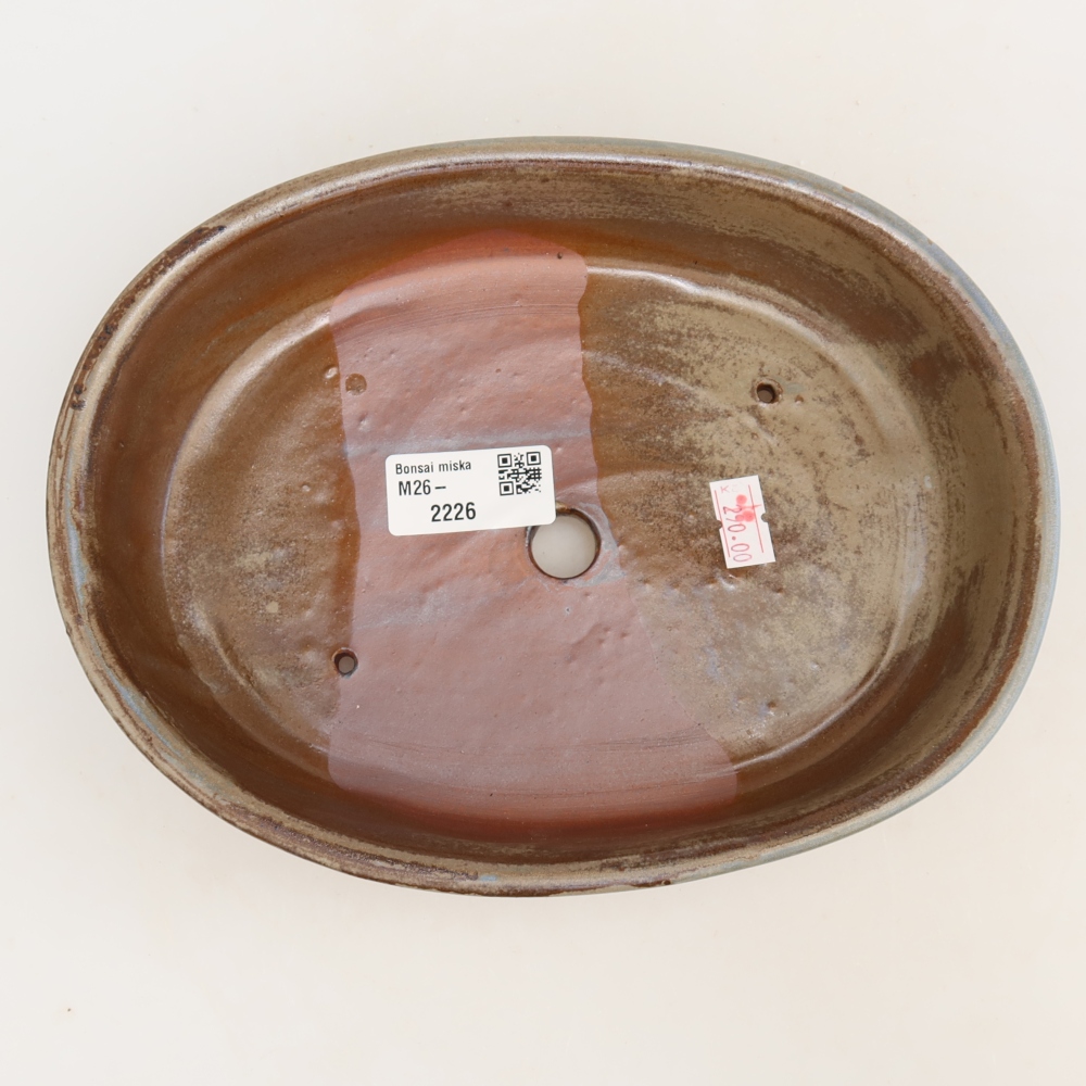 Keramik-Bonsai-Schale 22 x 17 x 5 cm, Farbe: blau-braun