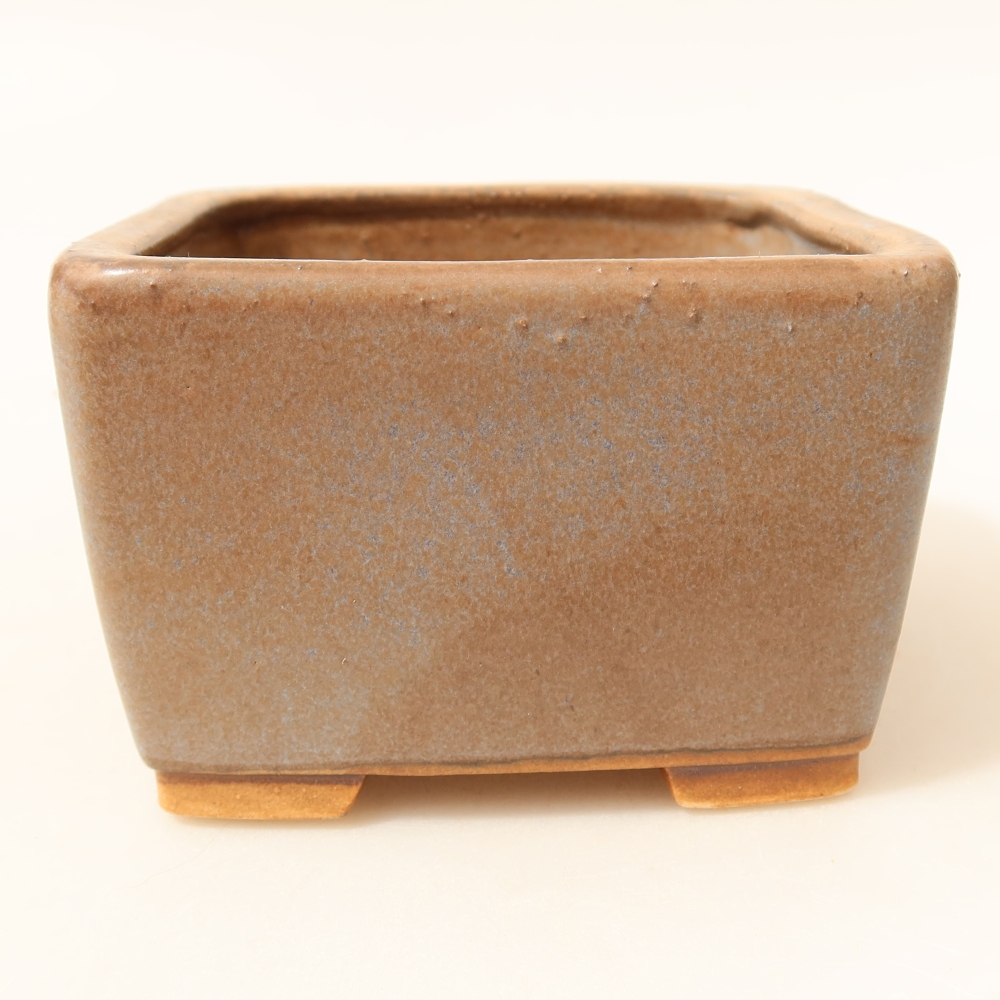 Keramik-Bonsai-Schale, 10,5 × 10,5 × 7 cm, Farbe: Blau