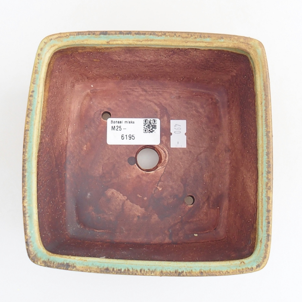 Bonsaischale aus Keramik 15 x 15 x 9,5 cm,  Farbe Grün