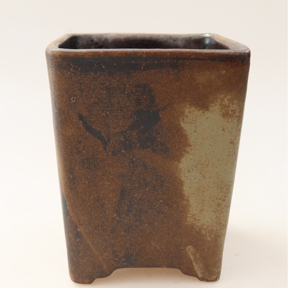 Keramik-Bonsai-Schale 9 x 9 x 11,5 cm, Farbe: braun