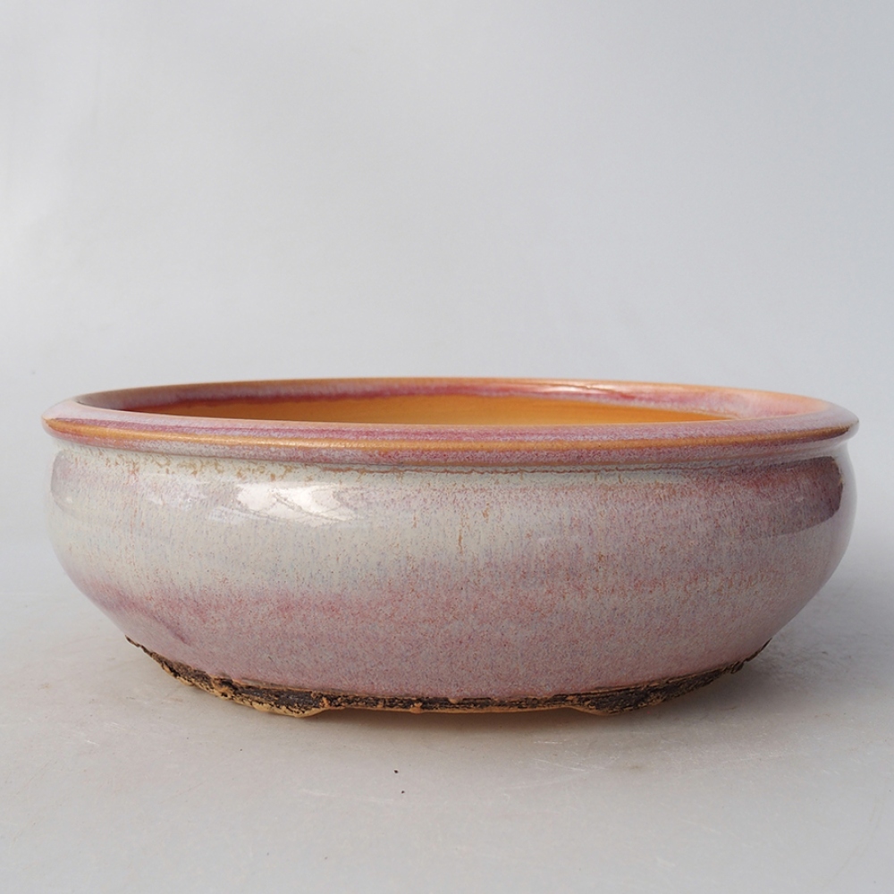 Keramik-Bonsaischale 18,5 x 18,5 x 6 cm, Farbe rosa