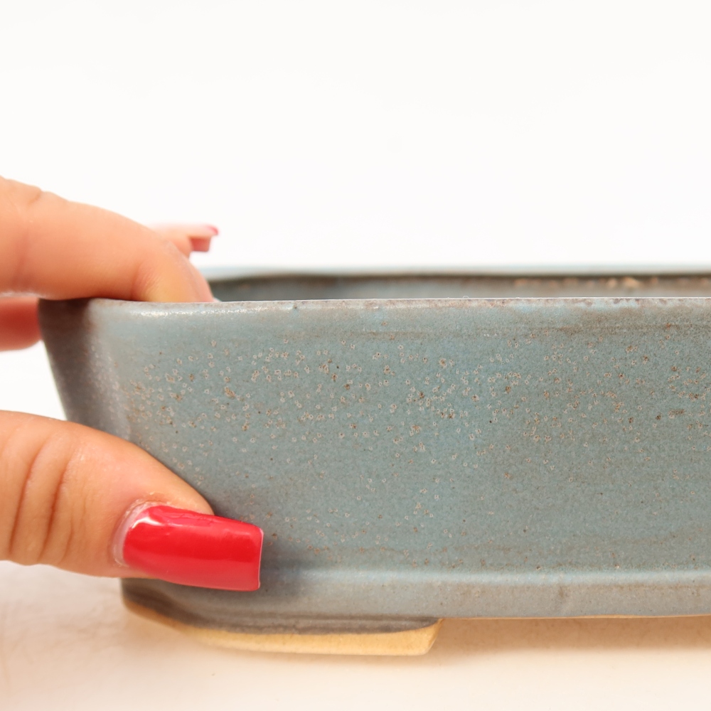 Keramik-Bonsai-Schale, 17,5 × 14,5 × 5 cm, Farbe: Blau