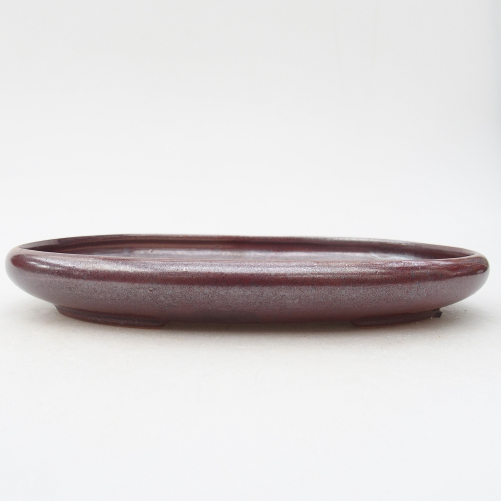 Bonsaischale aus Keramik 22,5 x 16,5 x 3 cm, bordeauxrot