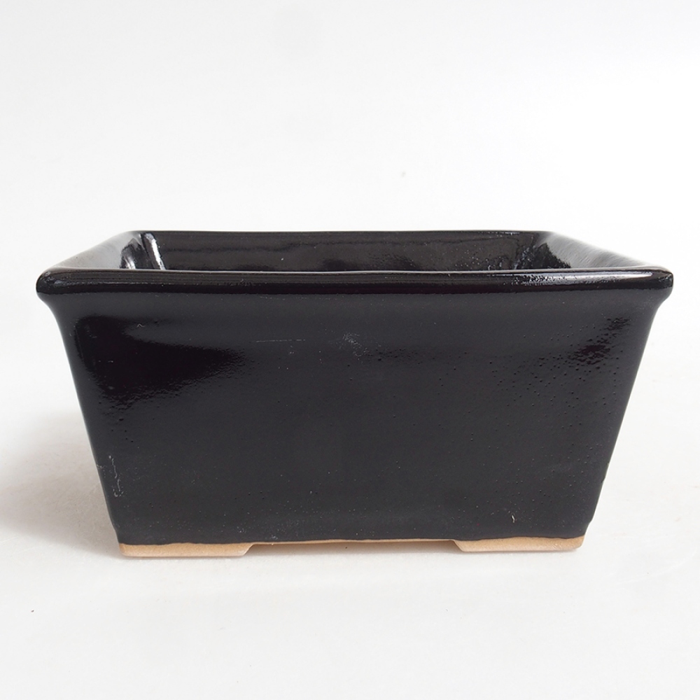 Keramik-Bonsaischale 11,5 x 10,5 x 6 cm, Farbe Schwarz