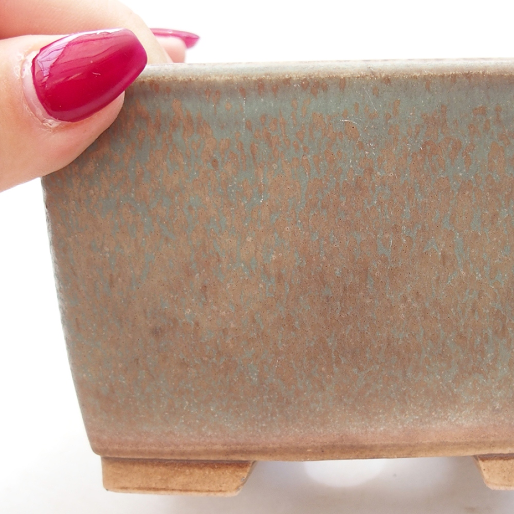 Bonsaischale aus Keramik 11 x 11 x 7 cm,  Farbe Grün