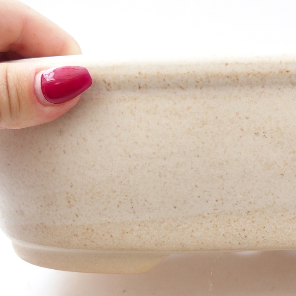 Keramik-Bonsaischale 31,5 x 26 x 8 cm, Farbe beige