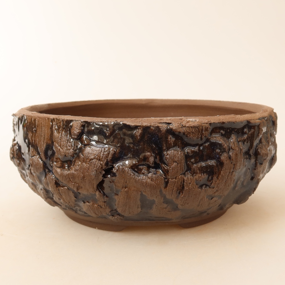 Keramik-Bonsai-Schale, 16 x 16 x 6,5 cm, Farbe: braun